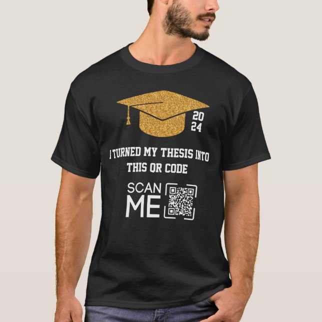 Camiseta Eu Transformei Minha Tese Neste Código QR (Frente)