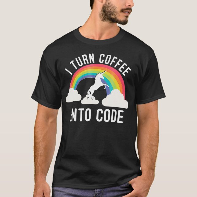 Camiseta Eu Transformo Café Em Codificação De Código (Frente)