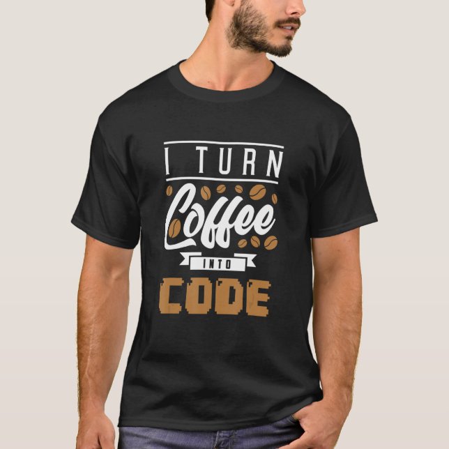 Camiseta Eu transformo café em código (Frente)