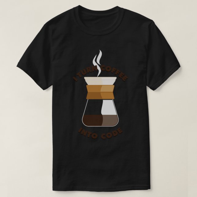 Camiseta Eu transformo café em código (Frente do Design)
