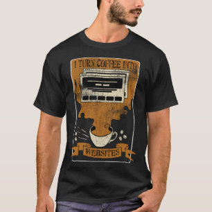 Camiseta Eu Transformo Café Em Sites Desenvolvedor Front En