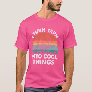 Camiseta Eu Transformo Fio Em Coisas Legais Crochê Retrô Tr