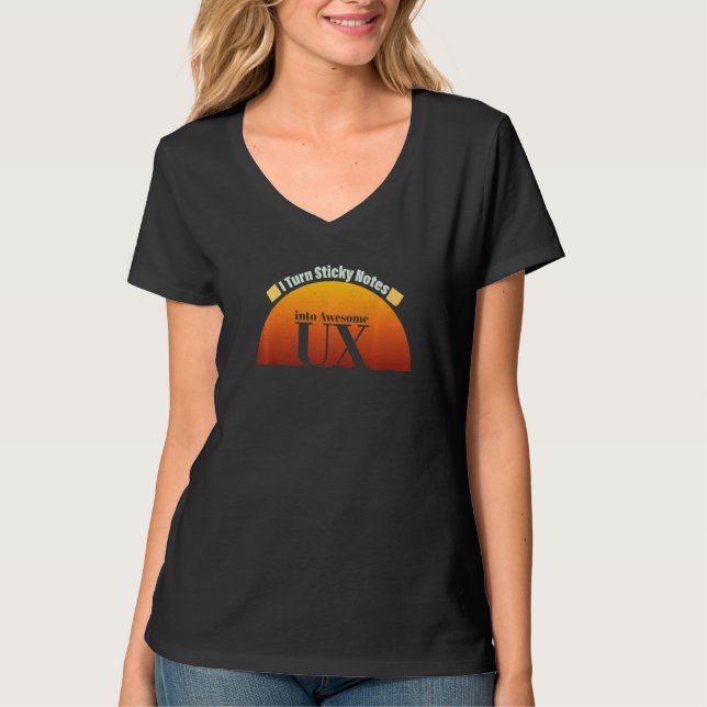Camiseta Eu Transformo Notas Autoadesivas Em Ux Incrível (Frente)