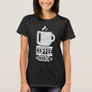 Camiseta EU TRANSFORMO O CAFÉ EM CÓDIGO DIVERTIDO Codificaç