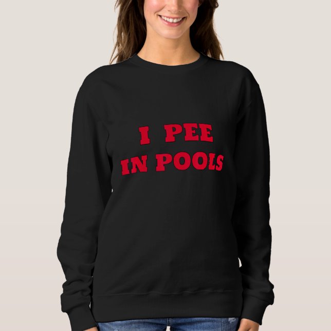 Camiseta Eu Urino em Piscinas Piada do Desafio Gag Estilo V (Frente)