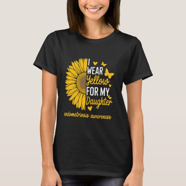 Camiseta Eu Uso Amarelo Para a Conscientização da Endometri (Frente)