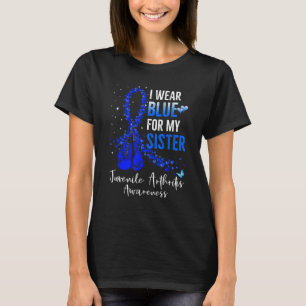 Camiseta Eu Uso Azul Para a Artrite Juvenil da Minha Irmã A