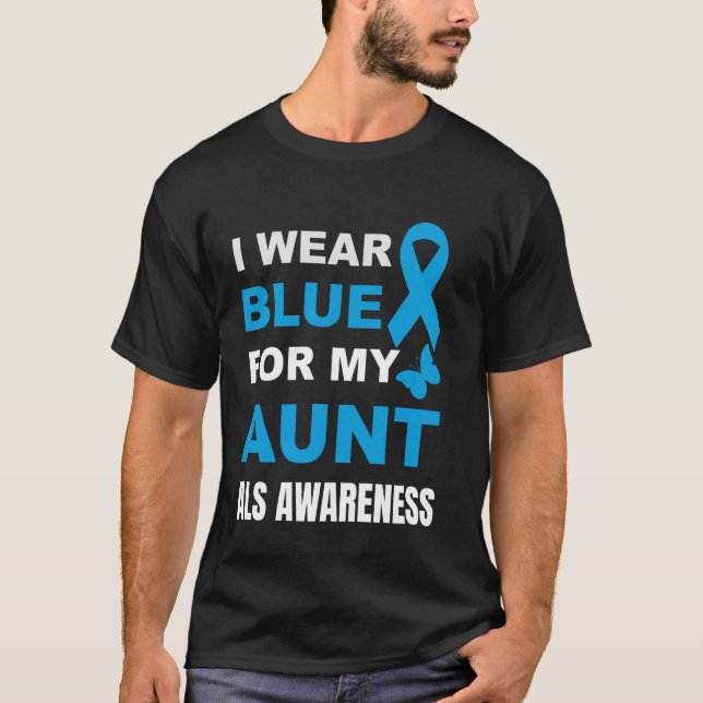 CAMISETA EU USO AZUL PARA A CONSCIENTIZAÇÃO DA ALS DA MINHA (Frente)