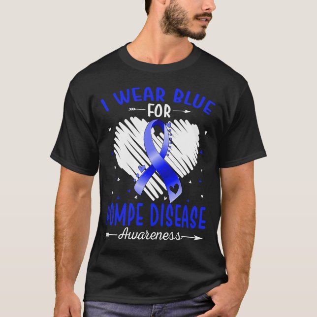 Camiseta Eu Uso Azul Para a Conscientização da DOENÇA DE PO (Frente)