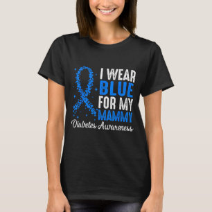 Camiseta Eu Uso Azul Para a Conscientização do Diabetes da