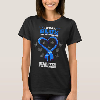 Camiseta Eu Uso Azul Para a Conscientização do Diabetes do