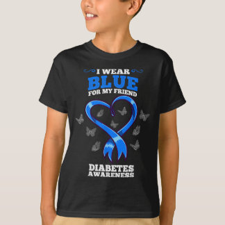 Camiseta Eu Uso Azul Para a Conscientização do Diabetes do
