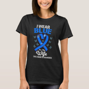 Camiseta Eu uso azul para a conscientização do Diabetes T2D