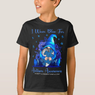 Camiseta Eu Uso Azul Para Consciência Do Autismo Aceito Ent