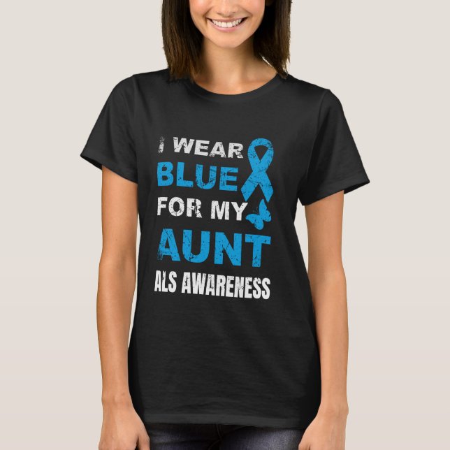 CAMISETA EU USO AZUL PARA CONSCIENTIZAÇÃO DA ALS DA MINHA T (Frente)