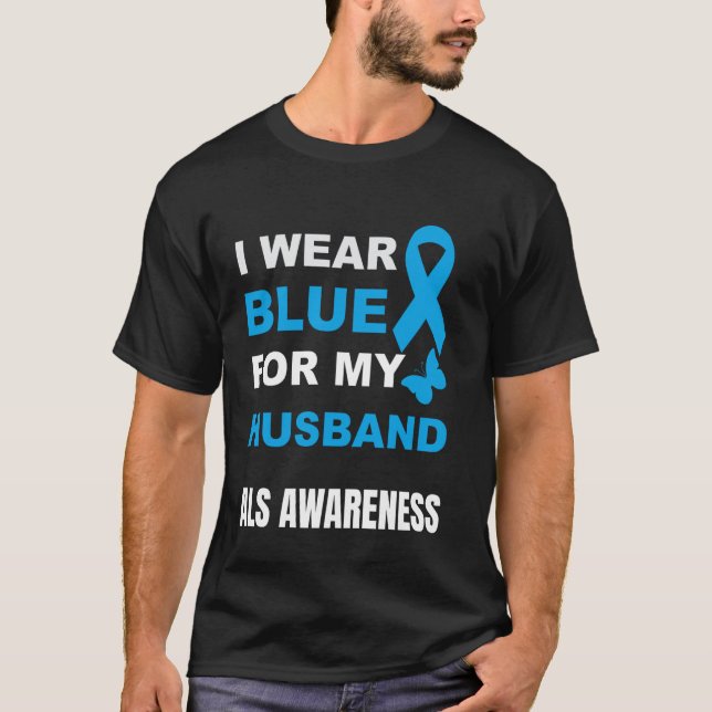 CAMISETA EU USO AZUL PARA CONSCIENTIZAÇÃO DA ALS DO MEU MAR (Frente)