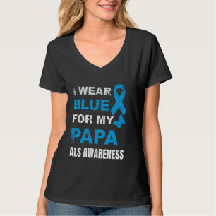 CAMISETA EU USO AZUL PARA CONSCIENTIZAÇÃO DA ALS DO MEU PAP