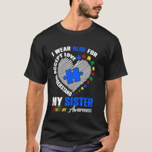 Camiseta Eu Uso Azul Para Minha Irmã Puzzle de Conscientiza