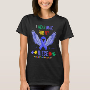 Camiseta Eu Uso Azul Para O Meu Sobrinho/Neta Puzzle de Con
