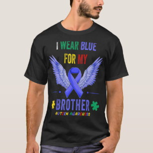 Camiseta Eu Uso Azul Pelo Meu Irmão Puzzle de Conscientizaç