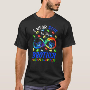 Camiseta Eu Uso Azul Pelo Meu Irmão Puzzle de Conscientizaç