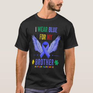 Camiseta Eu Uso Azul Pelo Meu Irmão Puzzle de Conscientizaç
