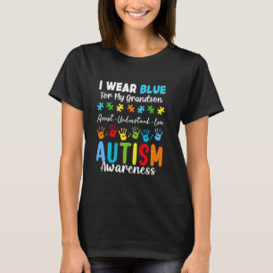 Camiseta Eu Uso Azul Pelo Meu Neto Autista Conscientização 