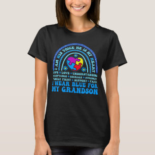 Camiseta Eu Uso Azul Pelo Meu Neto Conscientização do Autis