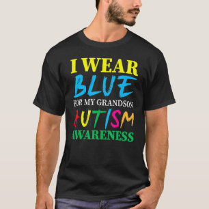 Camiseta Eu Uso Azul Pelo Meu Neto Conscientização do Autis