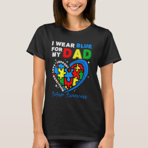 Camiseta Eu Uso Azul Pelo Meu Pai Conscientização do Autism