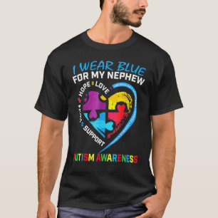 Camiseta Eu Uso Azul Pelo Meu Sobrinho Puzzle de Conscienti