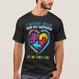 Camiseta Eu Uso Azul Pelo Meu Sobrinho Puzzle de Conscienti