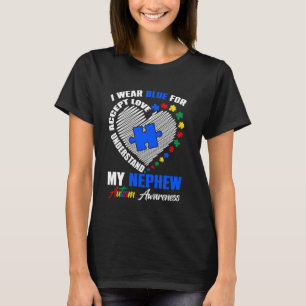 Camiseta Eu Uso Azul Pelo Meu Sobrinho Puzzle de Conscienti