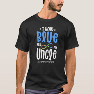 Camiseta Eu Uso Azul Pelo Meu Tio Família Conscientização d