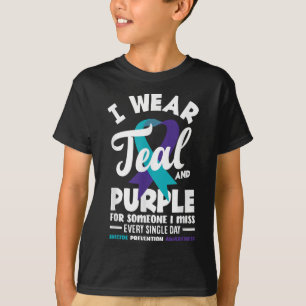 Camiseta Eu Uso Azul-turquesa E Roxo Por Alguém Que Eu Sint