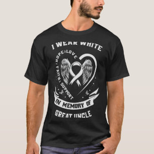 Camiseta Eu Uso Branco em Memória do Tio Grande Câncer de P