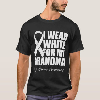 Camiseta Eu Uso Branco Para A Conscientização Do Câncer De