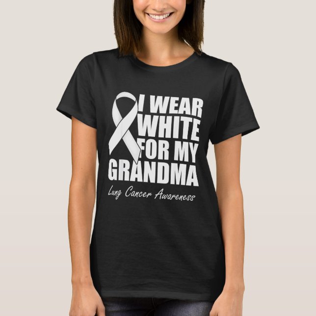Camiseta Eu uso branco para a conscientização sobre o cânce (Frente)