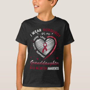 Camiseta Eu Uso Burgundy Para Minha Netos Aneurisma Cerebra