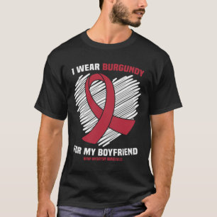 Camiseta Eu Uso Burgundy Pelo Aneurisma Cerebral Do Meu Nam