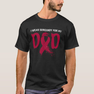 Camiseta Eu Uso Burgundy Pelo Meu Pai Conscientização do Mi