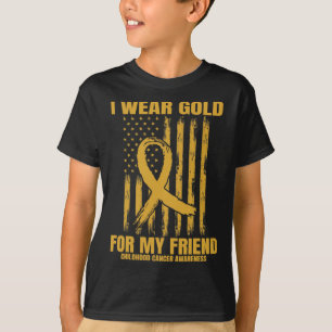 Camiseta Eu Uso Dourado Para a Consciência do Câncer Infant