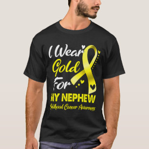 Camiseta Eu Uso Dourado Para a Conscientização do Câncer In