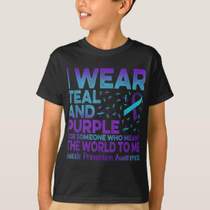 Camiseta Eu Uso Fita Azul e Roxa Prevenção ao Suicídio A
