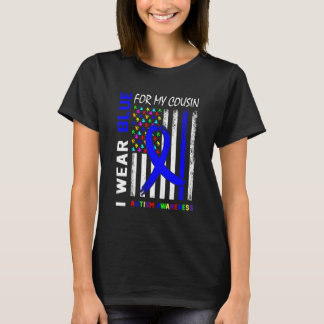 Camiseta Eu Uso Laço Azul Para a Conscientização do Autismo