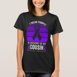 Camiseta Eu Uso Laço Roxo de Consciência sobre Overdose de