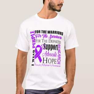 Camiseta Eu Uso Laço Roxo para Promover a Conscientização s