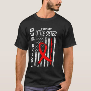 Camiseta Eu Uso Laço Vermelho Irmãzinha Conscientização Doe