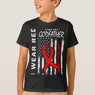Camiseta Eu Uso Laço Vermelho Para Conscientização da Doenç