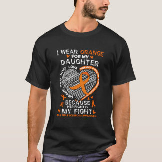 Camiseta Eu Uso Laranja Para a Esclerose Múltipla da Minha 